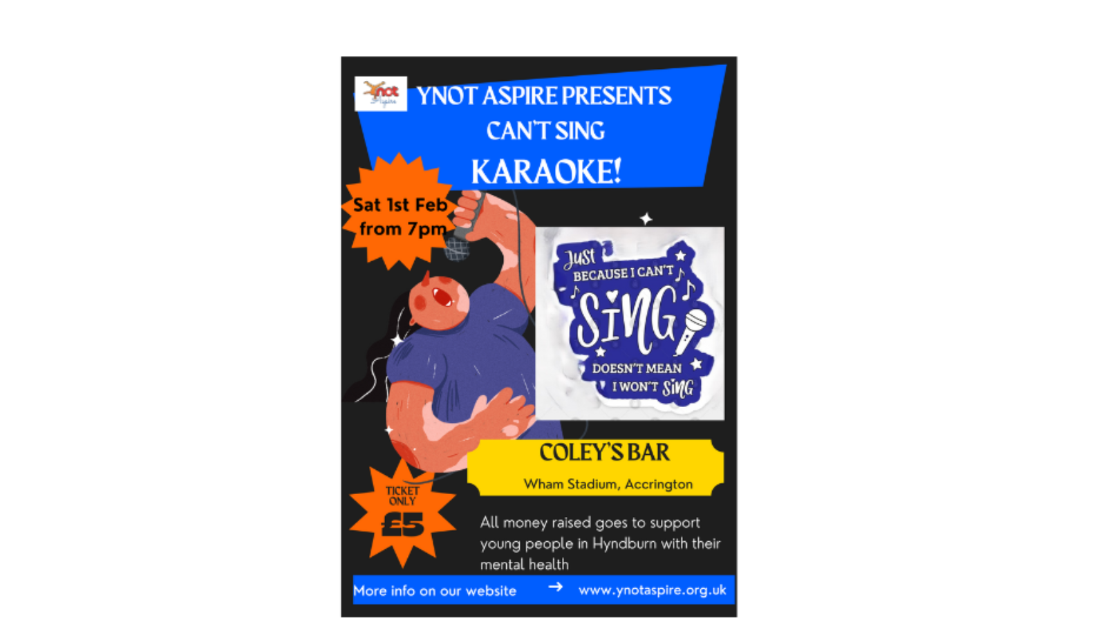 Can't Sing Karaoke Poster Ynot Aspire